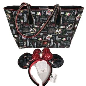Disney Parks Dooney & Bourke Minnie Mouse Italia Purse And Ears Headband